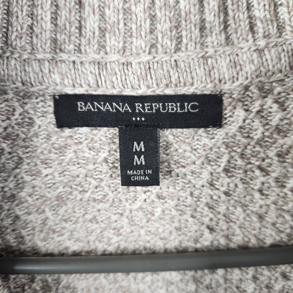 Banana Republic Factory Mens Mock Neck Full Zip Cotton Sweater Medium - Picture 5 of 6